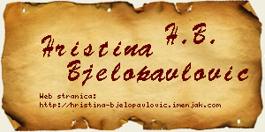 Hristina Bjelopavlović vizit kartica